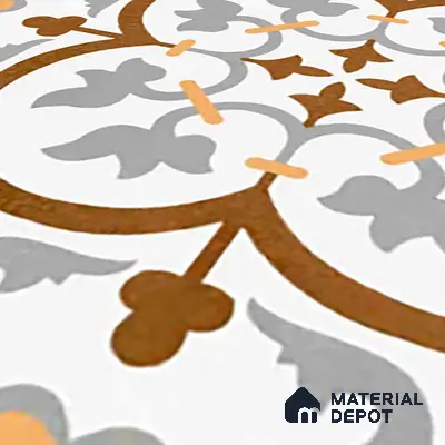 Moroccan Floor & Wall Tile TL 02121 Cool Grey & Brown 2 ft x 2 ft Matte Finish Vitrified Tile - 9.5 mm | Suitable For Kitchen, Bathroom, Dining Area | Please Expect a Slight Variation of Pattern