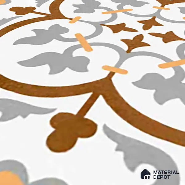 Moroccan Floor & Wall Tile TL 02121 Cool Grey & Brown 2 ft x 2 ft Matte Finish Vitrified Tile - 9.5 mm | Suitable For Kitchen, Bathroom, Dining Area | Please Expect a Slight Variation of Pattern