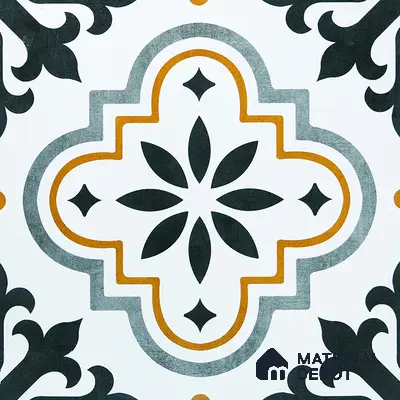 Moroccan Floor & Wall Tile TL 02122 Salt White 2 ft x 2 ft Matte Finish Vitrified Tile - 9.5 mm | Suitable For Kitchen, Bathroom, Dining Area | Please Expect a Slight Variation of Pattern