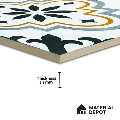 Moroccan Floor & Wall Tile TL 02122 Salt White 2 ft x 2 ft Matte Finish Vitrified Tile - 9.5 mm | Suitable For Kitchen, Bathroom, Dining Area | Please Expect a Slight Variation of Pattern