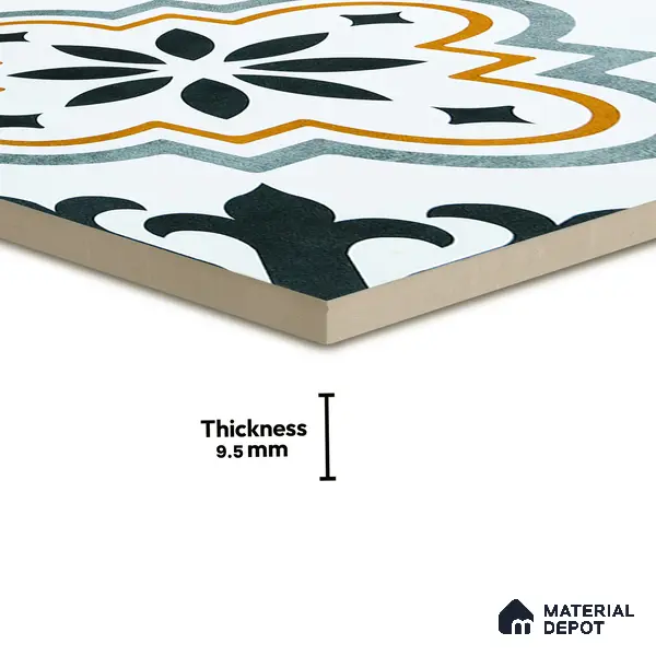 Moroccan Floor & Wall Tile TL 02122 Salt White 2 ft x 2 ft Matte Finish Vitrified Tile - 9.5 mm | Suitable For Kitchen, Bathroom, Dining Area | Please Expect a Slight Variation of Pattern