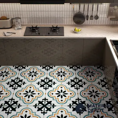 Moroccan Floor & Wall Tile TL 02122 Salt White 2 ft x 2 ft Matte Finish Vitrified Tile - 9.5 mm | Suitable For Kitchen, Bathroom, Dining Area | Please Expect a Slight Variation of Pattern