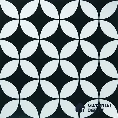 Moroccan Floor & Wall Tile TL 02119 Smoky Black 2 ft x 2 ft Matte Finish Vitrified Tile - 9.5 mm | Suitable For Kitchen, Bathroom, Dining Area | Please Expect a Slight Variation of Pattern