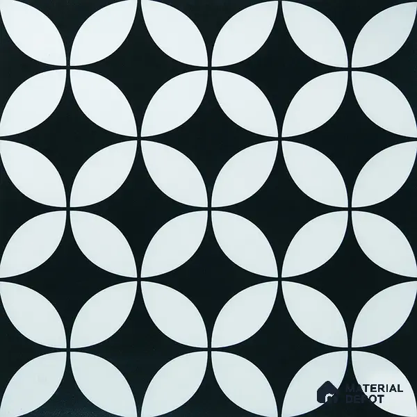 Moroccan Floor & Wall Tile TL 02119 Smoky Black 2 ft x 2 ft Matte Finish Vitrified Tile - 9.5 mm | Suitable For Kitchen, Bathroom, Dining Area | Please Expect a Slight Variation of Pattern