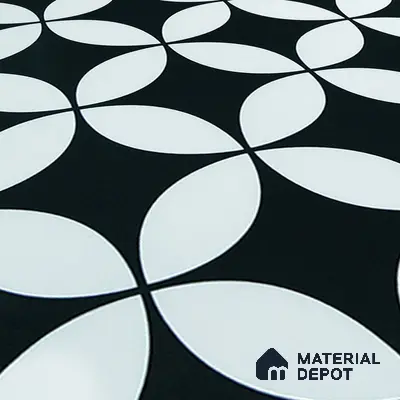 Moroccan Floor & Wall Tile TL 02119 Smoky Black 2 ft x 2 ft Matte Finish Vitrified Tile - 9.5 mm | Suitable For Kitchen, Bathroom, Dining Area | Please Expect a Slight Variation of Pattern