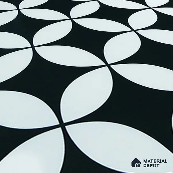 Moroccan Floor & Wall Tile TL 02119 Smoky Black 2 ft x 2 ft Matte Finish Vitrified Tile - 9.5 mm | Suitable For Kitchen, Bathroom, Dining Area | Please Expect a Slight Variation of Pattern