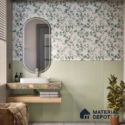 TL 00705 Parrot Green Matte Finish 4 ft x 2 ft Full Body Vitrified Tile - 9 mm (Sample)