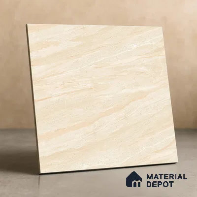 TL 02936 Pastel Cream 2 ft x 2 ft Glossy Finish Vitrified Floor & Wall Tile - 9.5 mm