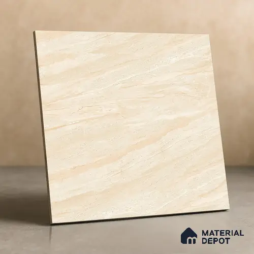 TL 02936 Pastel Cream 2 ft x 2 ft Glossy Finish Vitrified Floor & Wall Tile - 9.5 mm
