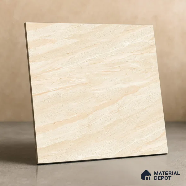 TL 02936 Pastel Cream 2 ft x 2 ft Glossy Finish Vitrified Floor & Wall Tile - 9.5 mm
