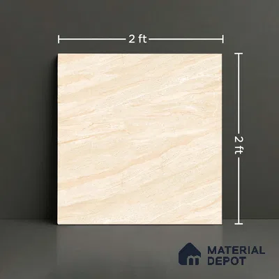 TL 02936 Pastel Cream 2 ft x 2 ft Glossy Finish Vitrified Floor & Wall Tile - 9.5 mm
