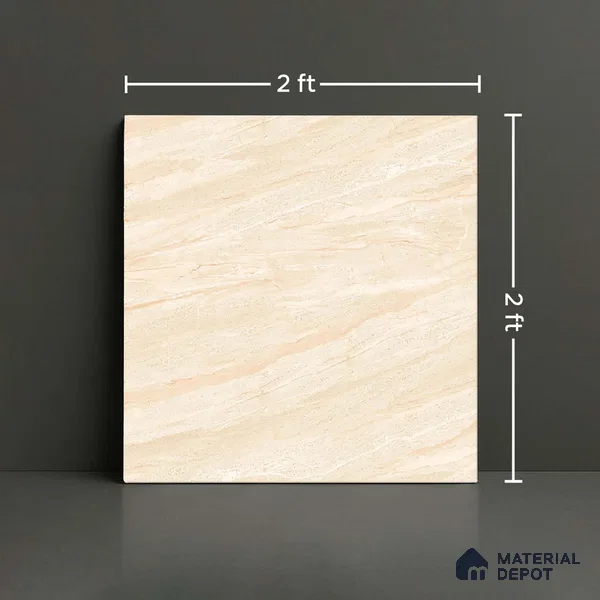 TL 02936 Pastel Cream 2 ft x 2 ft Glossy Finish Vitrified Floor & Wall Tile - 9.5 mm