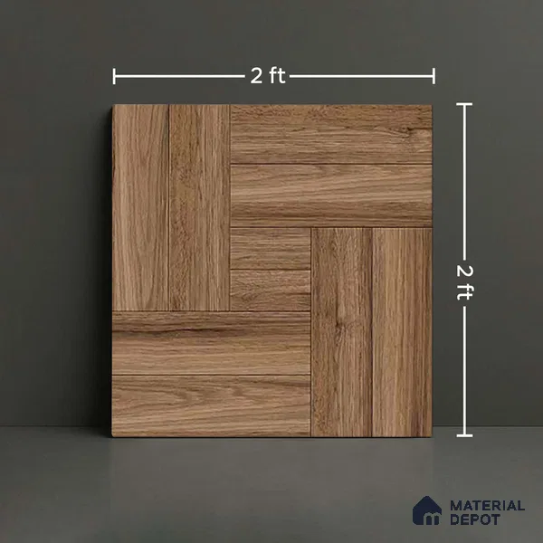 TL 06288 Pattern 1 Brown Matte Finish 2 ft x 2 ft Tile - 9 mm