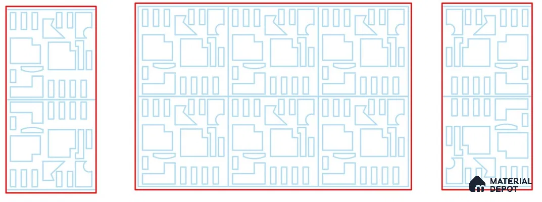 Duco Paintable Pattern Grid Blue 8 ft x 4 ft HDHMR Panel - 17 mm
