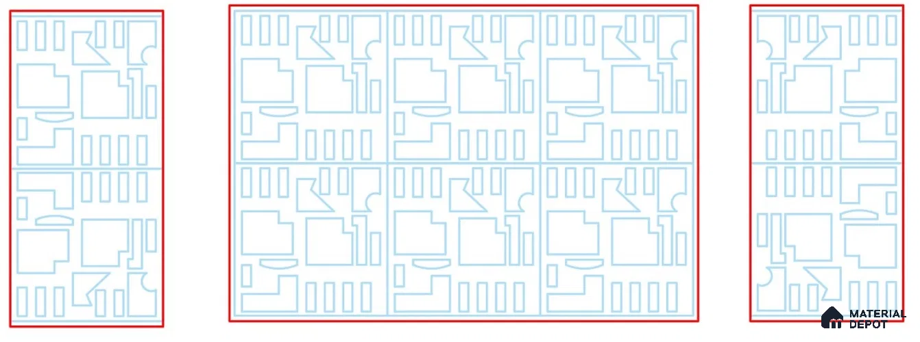 Duco Paintable Pattern Grid Blue 8 ft x 4 ft HDHMR Panel - 17 mm