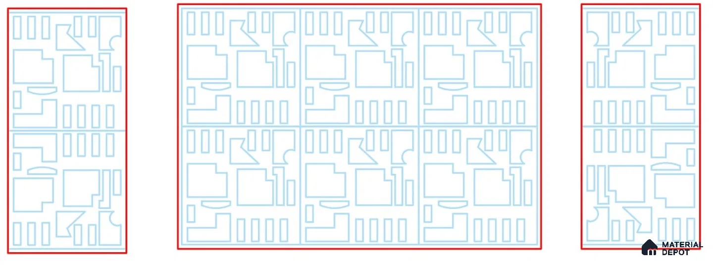 Duco Paintable Pattern Grid Blue 8 ft x 4 ft HDHMR Panel - 17 mm