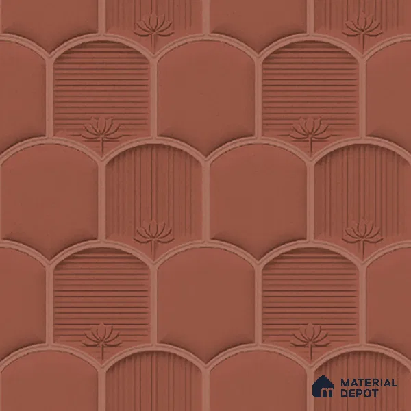 Patterned Wall Tile TL 08502 B 1 ft x 1 ft Glue Matte Finish Ceramic Tile - 10 mm | Suitable for Living Room, Bedroom, Bathroom & Kitchen | Please Expect a Slight Variation of Pattern
