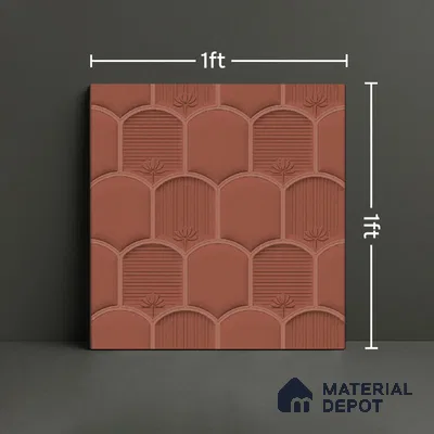 Patterned Wall Tile TL 08502 B 1 ft x 1 ft Glue Matte Finish Ceramic Tile - 10 mm | Suitable for Living Room, Bedroom, Bathroom & Kitchen | Please Expect a Slight Variation of Pattern