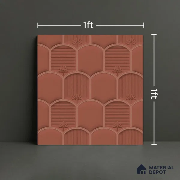 Patterned Wall Tile TL 08502 B 1 ft x 1 ft Glue Matte Finish Ceramic Tile - 10 mm | Suitable for Living Room, Bedroom, Bathroom & Kitchen | Please Expect a Slight Variation of Pattern