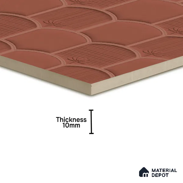Patterned Wall Tile TL 08502 B 1 ft x 1 ft Glue Matte Finish Ceramic Tile - 10 mm | Suitable for Living Room, Bedroom, Bathroom & Kitchen | Please Expect a Slight Variation of Pattern