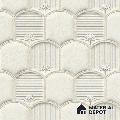 Patterned Wall Tile TL 08502 C 1 ft x 1 ft Glue Matte Finish Ceramic Tile - 10 mm | Suitable for Living Room, Bedroom, Bathroom & Kitchen | Please Expect a Slight Variation of Pattern