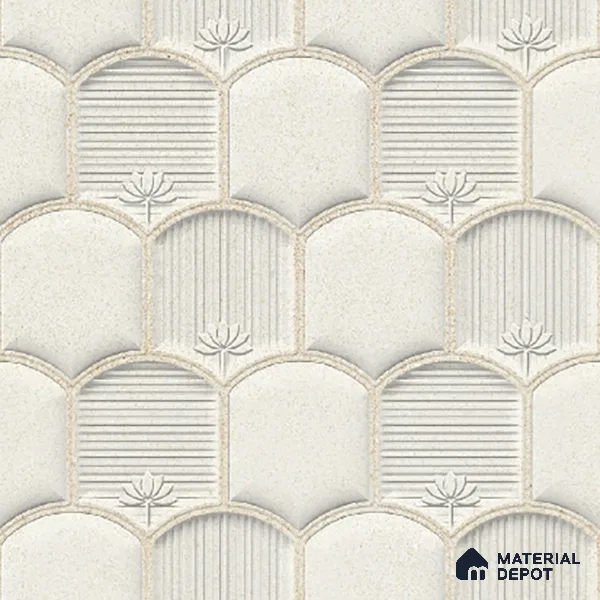 Patterned Wall Tile TL 08502 C 1 ft x 1 ft Glue Matte Finish Ceramic Tile - 10 mm | Suitable for Living Room, Bedroom, Bathroom & Kitchen | Please Expect a Slight Variation of Pattern