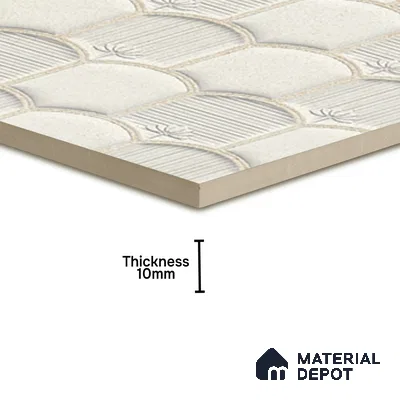 Patterned Wall Tile TL 08502 C 1 ft x 1 ft Glue Matte Finish Ceramic Tile - 10 mm | Suitable for Living Room, Bedroom, Bathroom & Kitchen | Please Expect a Slight Variation of Pattern