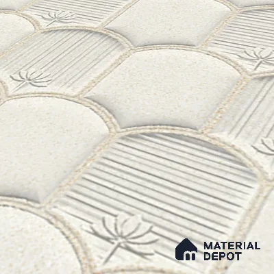 Patterned Wall Tile TL 08502 C 1 ft x 1 ft Glue Matte Finish Ceramic Tile - 10 mm | Suitable for Living Room, Bedroom, Bathroom & Kitchen | Please Expect a Slight Variation of Pattern