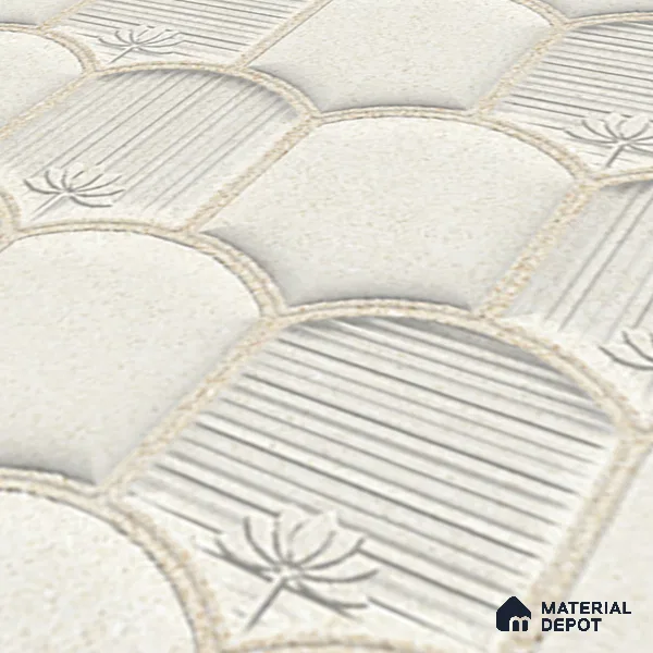 Patterned Wall Tile TL 08502 C 1 ft x 1 ft Glue Matte Finish Ceramic Tile - 10 mm | Suitable for Living Room, Bedroom, Bathroom & Kitchen | Please Expect a Slight Variation of Pattern