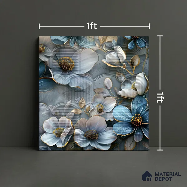 Patterned Wall Tile TL 08502 D 1 ft x 1 ft Glue Matte Finish Ceramic Tile - 10 mm | Suitable for Living Room, Bedroom, Bathroom & Kitchen | Please Expect a Slight Variation of Pattern