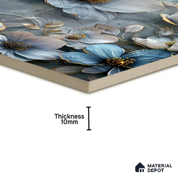 Patterned Wall Tile TL 08502 D 1 ft x 1 ft Glue Matte Finish Ceramic Tile - 10 mm | Suitable for Living Room, Bedroom, Bathroom & Kitchen | Please Expect a Slight Variation of Pattern
