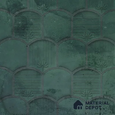 Patterned Wall Tile TL 08502 E 1 ft x 1 ft Matte Finish Ceramic Tile - 10 mm | Suitable for Living Room, Bedroom, Bathroom & Kitchen | Please Expect a Slight Variation of Pattern
