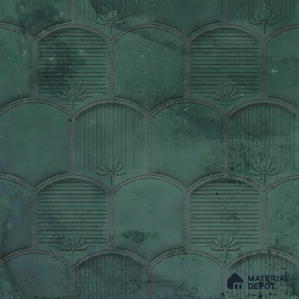 Patterned Wall Tile TL 08502 E 1 ft x 1 ft Matte Finish Ceramic Tile - 10 mm | Suitable for Living Room, Bedroom, Bathroom & Kitchen | Please Expect a Slight Variation of Pattern
