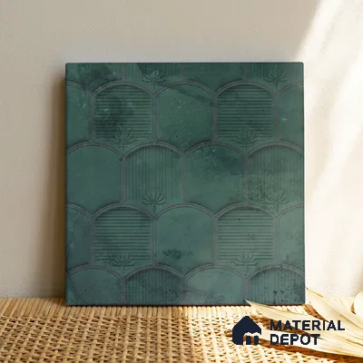 Patterned Wall Tile TL 08502 E 1 ft x 1 ft Matte Finish Ceramic Tile - 10 mm | Suitable for Living Room, Bedroom, Bathroom & Kitchen | Please Expect a Slight Variation of Pattern