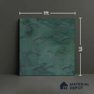 Patterned Wall Tile TL 08502 E 1 ft x 1 ft Matte Finish Ceramic Tile - 10 mm | Suitable for Living Room, Bedroom, Bathroom & Kitchen | Please Expect a Slight Variation of Pattern
