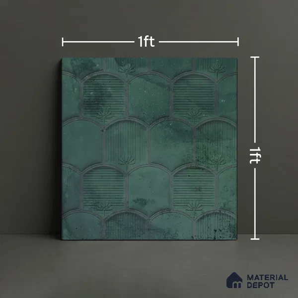 Patterned Wall Tile TL 08502 E 1 ft x 1 ft Matte Finish Ceramic Tile - 10 mm | Suitable for Living Room, Bedroom, Bathroom & Kitchen | Please Expect a Slight Variation of Pattern