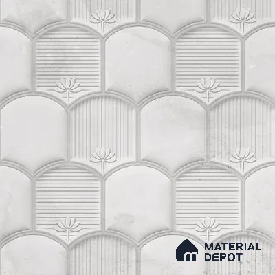 Patterned Wall Tile TL 08502 F 1 ft x 1 ft Matte Finish Ceramic Tile - 10 mm | Suitable for Living Room, Bedroom, Bathroom & Kitchen | Please Expect a Slight Variation of Pattern