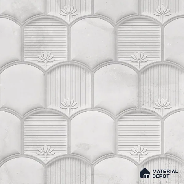 Patterned Wall Tile TL 08502 F 1 ft x 1 ft Matte Finish Ceramic Tile - 10 mm | Suitable for Living Room, Bedroom, Bathroom & Kitchen | Please Expect a Slight Variation of Pattern