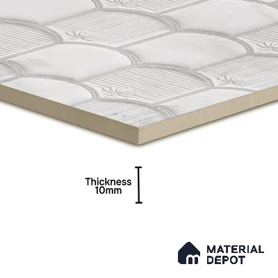 Patterned Wall Tile TL 08502 F 1 ft x 1 ft Matte Finish Ceramic Tile - 10 mm | Suitable for Living Room, Bedroom, Bathroom & Kitchen | Please Expect a Slight Variation of Pattern