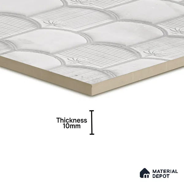 Patterned Wall Tile TL 08502 F 1 ft x 1 ft Matte Finish Ceramic Tile - 10 mm | Suitable for Living Room, Bedroom, Bathroom & Kitchen | Please Expect a Slight Variation of Pattern