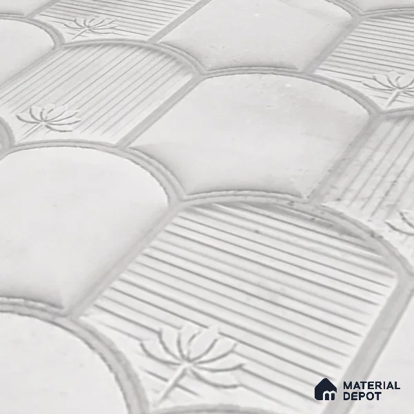 Patterned Wall Tile TL 08502 F 1 ft x 1 ft Matte Finish Ceramic Tile - 10 mm | Suitable for Living Room, Bedroom, Bathroom & Kitchen | Please Expect a Slight Variation of Pattern