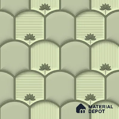 Patterned Wall Tile TL 08502 1 ft x 1 ft Glue Matte Finish Ceramic Tile - 10 mm | Suitable for Living Room, Bedroom, Bathroom & Kitchen | Please Expect a Slight Variation of Pattern
