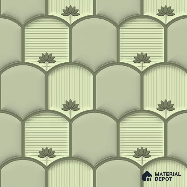 Patterned Wall Tile TL 08502 1 ft x 1 ft Glue Matte Finish Ceramic Tile - 10 mm | Suitable for Living Room, Bedroom, Bathroom & Kitchen | Please Expect a Slight Variation of Pattern