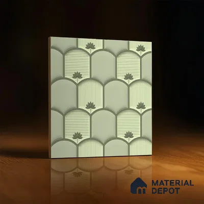 Patterned Wall Tile TL 08502 1 ft x 1 ft Glue Matte Finish Ceramic Tile - 10 mm | Suitable for Living Room, Bedroom, Bathroom & Kitchen | Please Expect a Slight Variation of Pattern