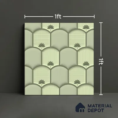 Patterned Wall Tile TL 08502 1 ft x 1 ft Glue Matte Finish Ceramic Tile - 10 mm | Suitable for Living Room, Bedroom, Bathroom & Kitchen | Please Expect a Slight Variation of Pattern