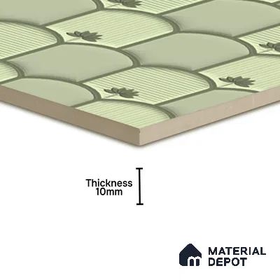 Patterned Wall Tile TL 08502 1 ft x 1 ft Glue Matte Finish Ceramic Tile - 10 mm | Suitable for Living Room, Bedroom, Bathroom & Kitchen | Please Expect a Slight Variation of Pattern