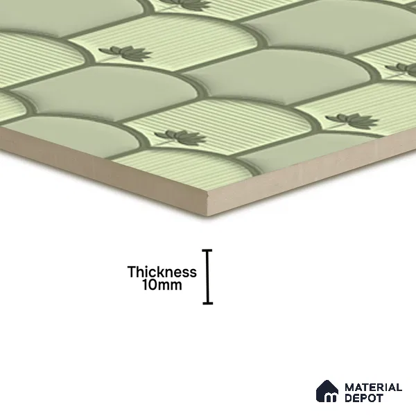 Patterned Wall Tile TL 08502 1 ft x 1 ft Glue Matte Finish Ceramic Tile - 10 mm | Suitable for Living Room, Bedroom, Bathroom & Kitchen | Please Expect a Slight Variation of Pattern