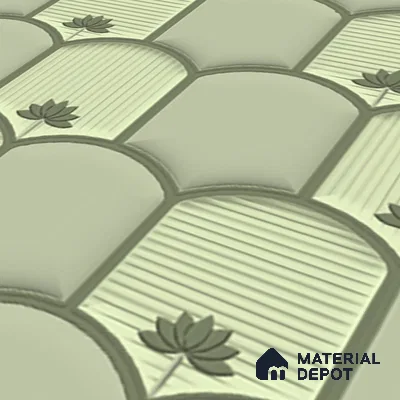 Patterned Wall Tile TL 08502 1 ft x 1 ft Glue Matte Finish Ceramic Tile - 10 mm | Suitable for Living Room, Bedroom, Bathroom & Kitchen | Please Expect a Slight Variation of Pattern