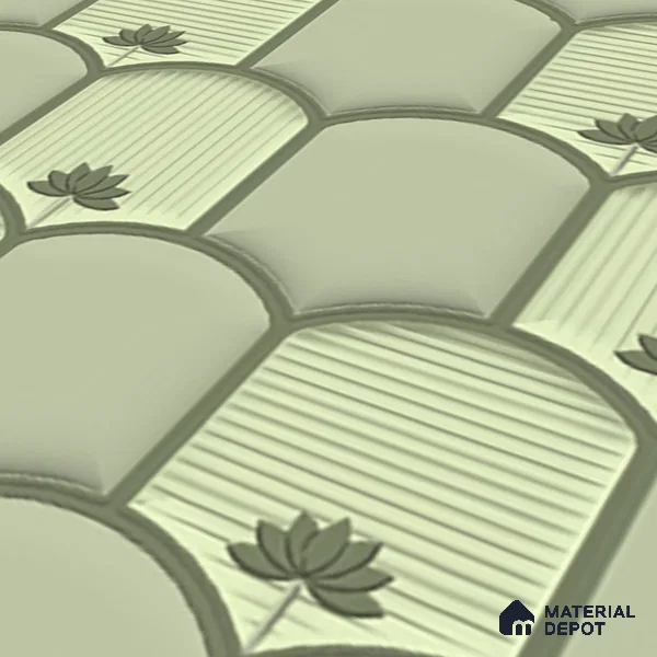 Patterned Wall Tile TL 08502 1 ft x 1 ft Glue Matte Finish Ceramic Tile - 10 mm | Suitable for Living Room, Bedroom, Bathroom & Kitchen | Please Expect a Slight Variation of Pattern