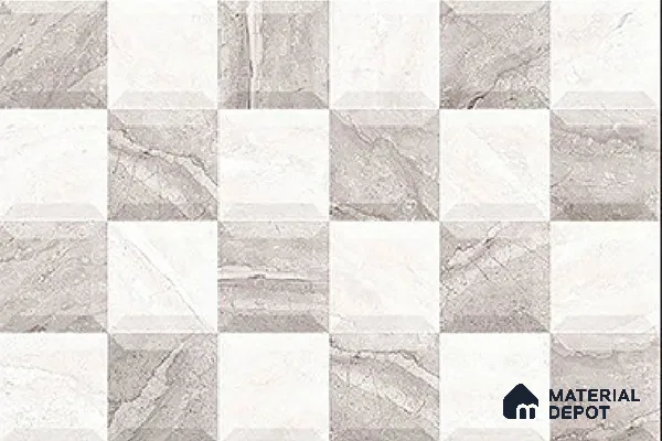 TL 01883 B Greyish White Highlighter 18 x 12 inch Glossy Finish Ceramic Wall Tile - 6 mm